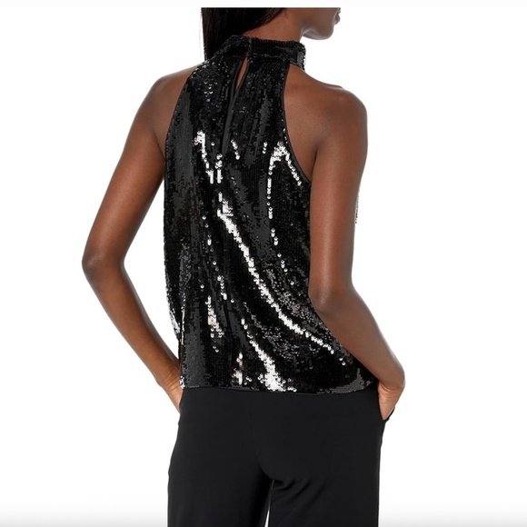 NWT Theory black sequin halter top S - Picture 2 of 4